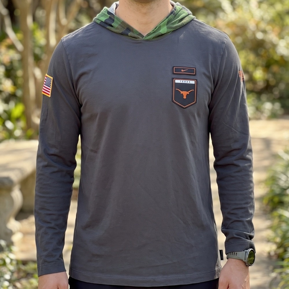 Nike Texas Longhorns OHT Military Appreciation Camo Hooded Long Sleeve Shirt